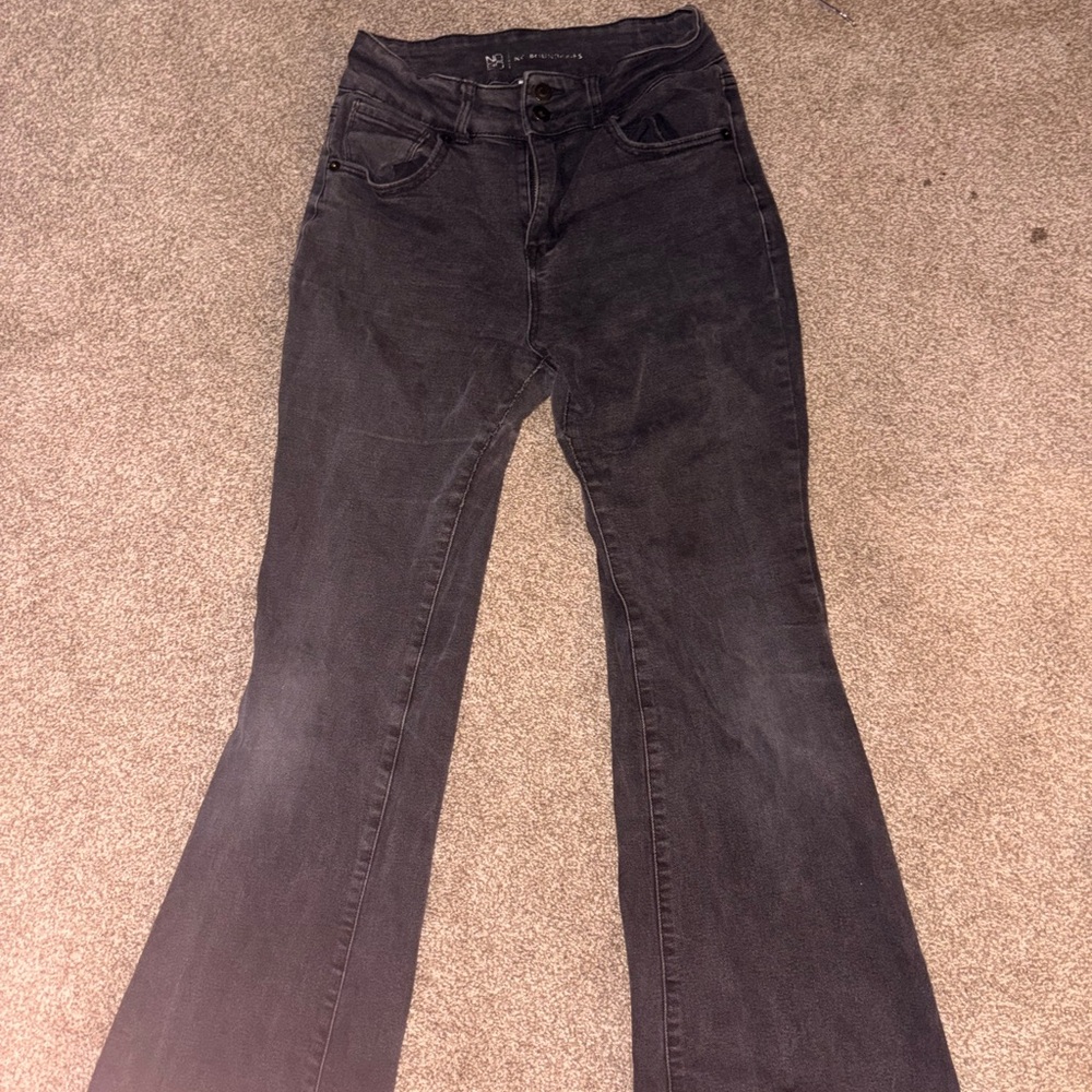 No Boundaries Dark Gray Flare Jeans